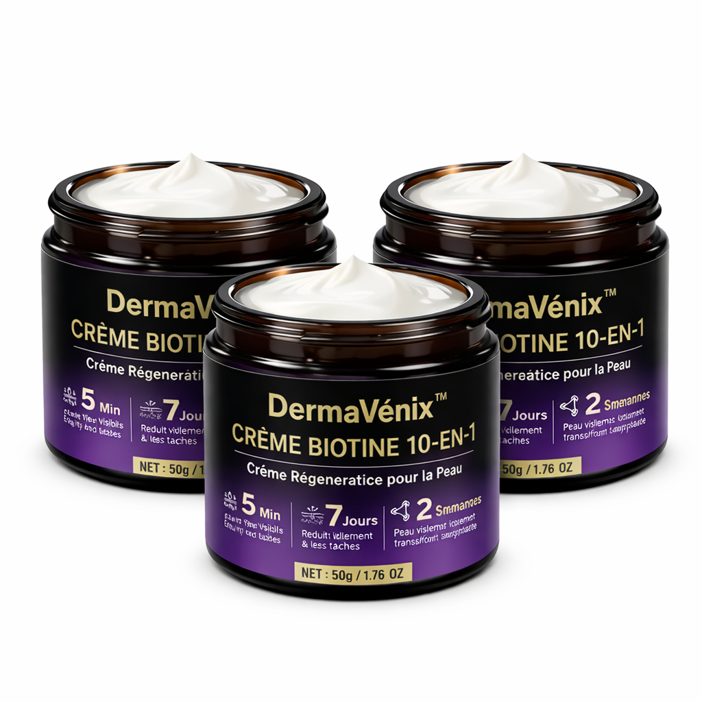 DermaVénix™ Crème Biotine 10-en-1 | Effacez rides, taches et peau fatiguée en quelques minutes !