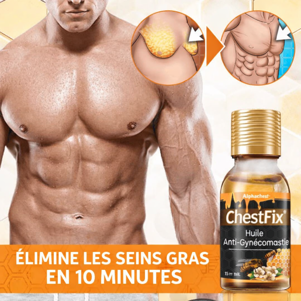 ChestFix™ Huile Anti-Gynécomastie | Éliminez la graisse et retrouvez un torse plat en 10 minutes !