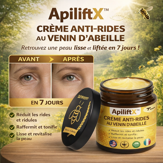 ApiliftX™ Crème Anti-Rides au Venin d’Abeille | Retrouvez une peau lisse et liftée en 7 jours !