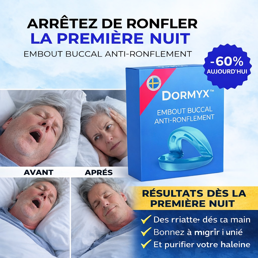 Dormyx™ Embout Buccal Anti-Ronflement | Stoppez les ronflements dès la 1re nuit, ou dormez seul à vie!