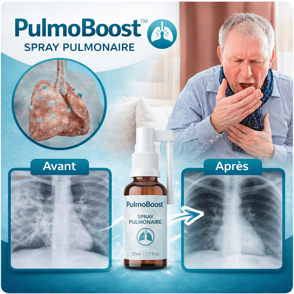 PulmoBoost™ Spray Pulmonaire | Nettoie vos poumons et améliore l’oxygénation de +87 % !