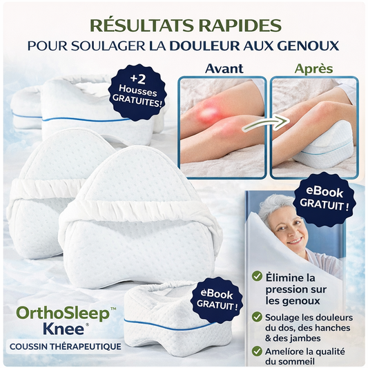 OrthoSleep Knee™ Coussin Thérapeutique | Soulage les genoux et améliore votre posture en 10 minutes !