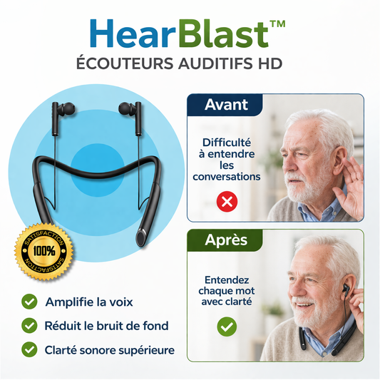 HearBlast™ Écouteurs Auditifs HD | Entendez 4x plus clairement en seulement quelques secondes !
