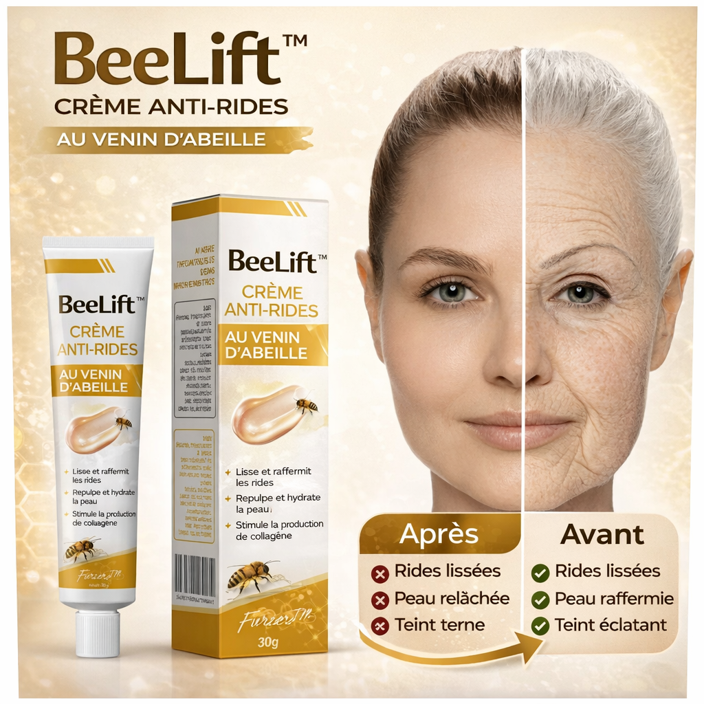 BeeLift™ Crème Anti-Rides au Venin d’Abeille | Efface les rides et raffermit la peau en 5 minutes !