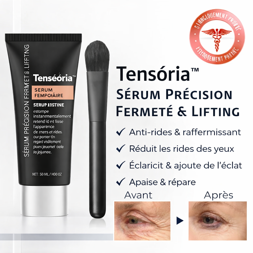Tenséoria™ Sérum Lift Instantané Haute Précision | Retendez votre peau et effacez les rides en 7 minutes !