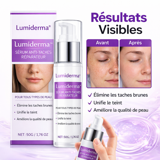 Lumiderma™ Sérum Anti-Taches Réparateur | Effacez vos taches brunes en 72 heures et révélez une peau éclatante !