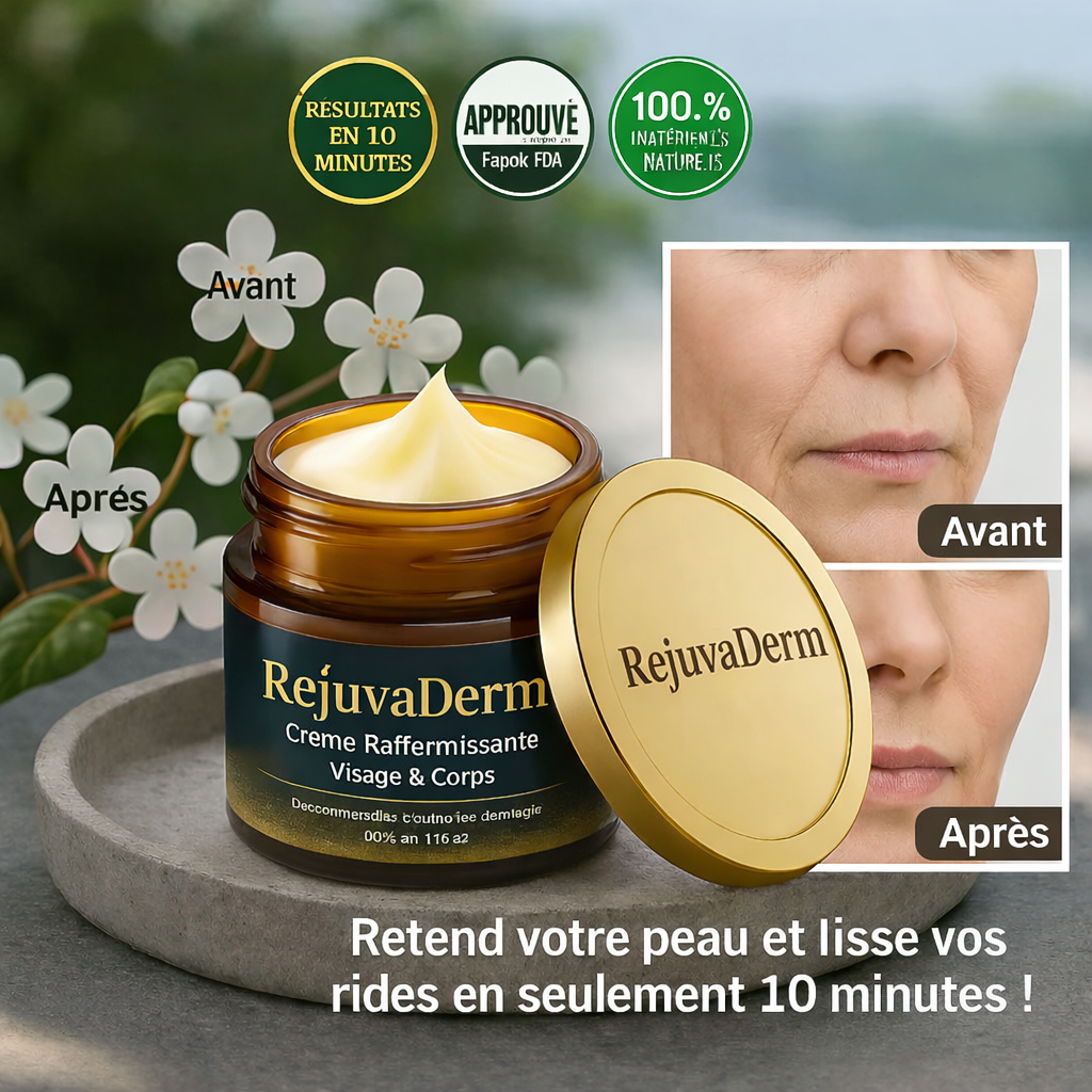 RejuvaDerm™ Crème Raffermissante Visage & Corps | Retend votre peau et lisse vos rides en seulement 10 minutes !