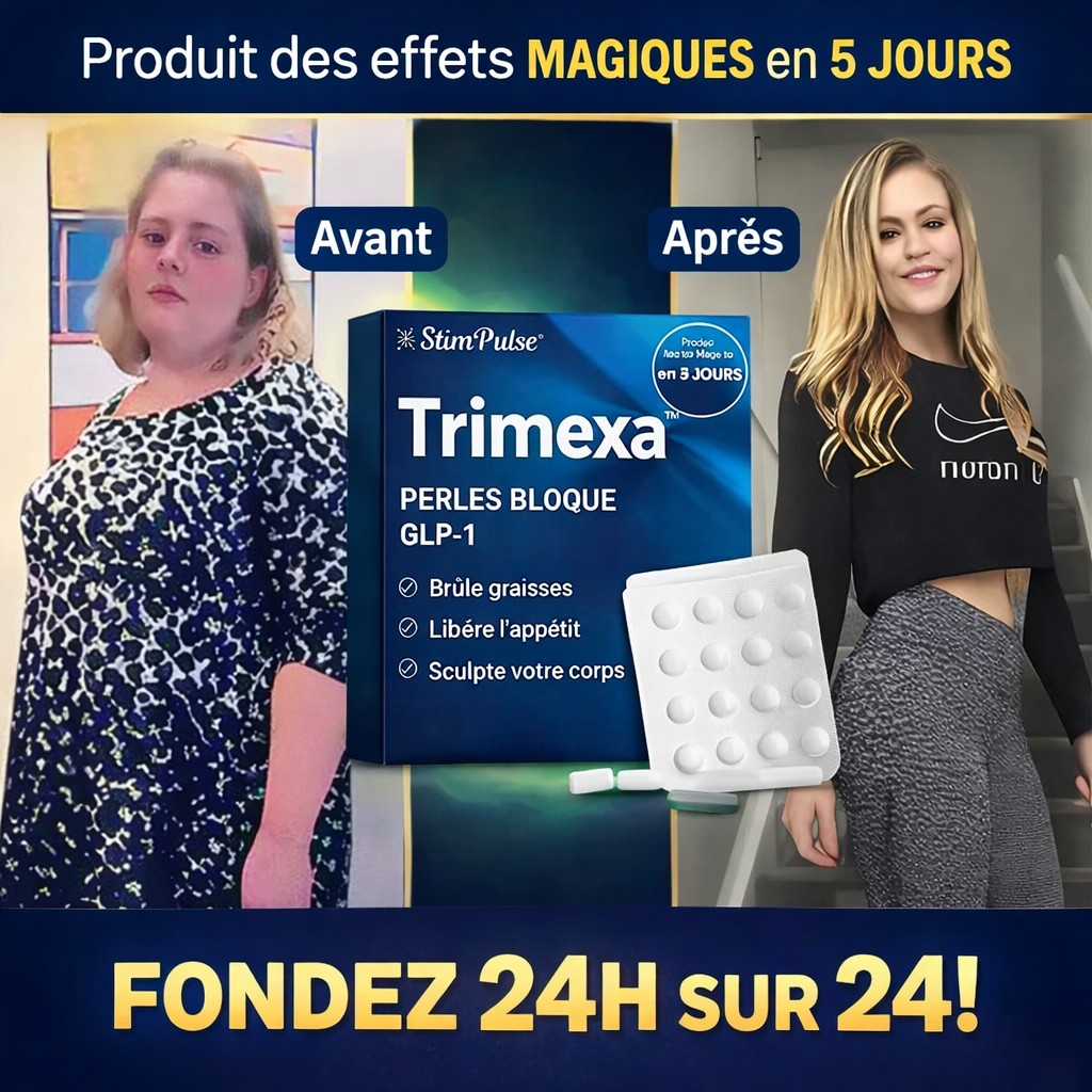 Trimexa™ Perles Minceur au GLP-1 Actif | Perdez jusqu’à 6 kilos de graisse en 5 jours sans régime !