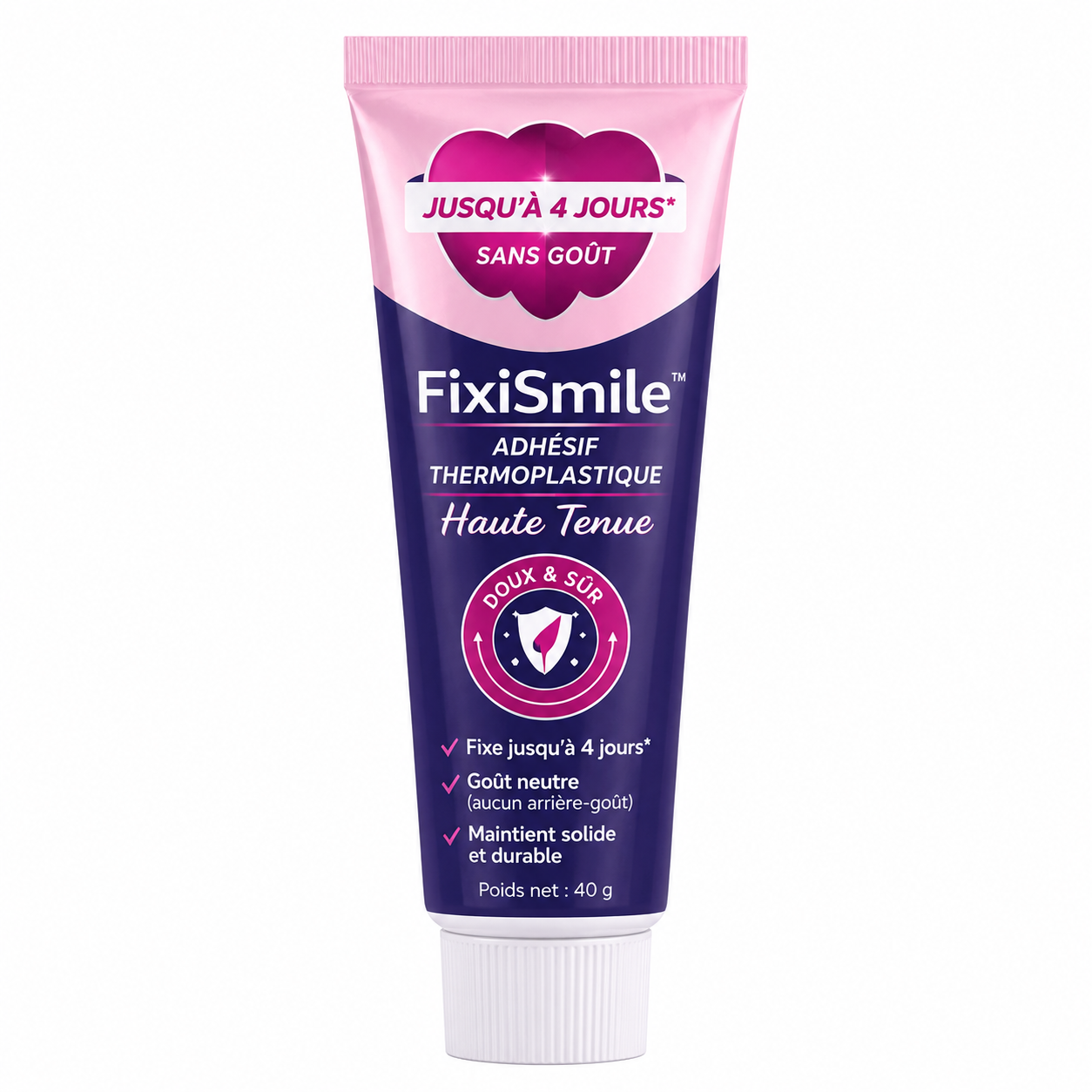 FixiSmile™ Adhésif Thermoplastique Haute Tenue | Fixe instantanément votre prothèse, stoppe les mouvements gênants en 3 minutes !