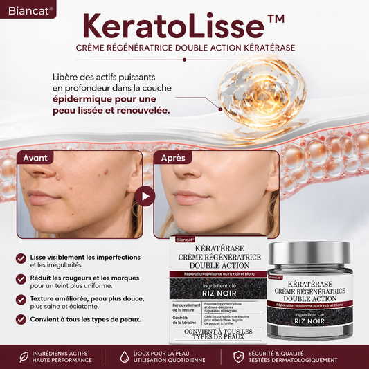 KeratoLisse™ Crème de Renouvellement 2-en-1 | Effacez verrues, taches et imperfections dès 7 jours chrono !