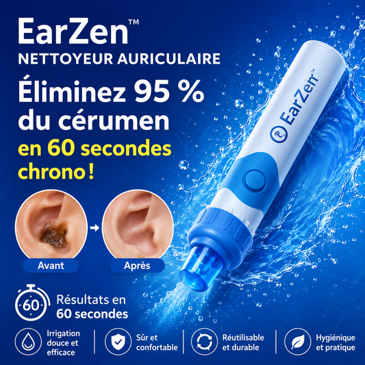 EarZen™ Nettoyeur Auriculaire | Éliminez 95 % du cérumen en 60 secondes chrono !