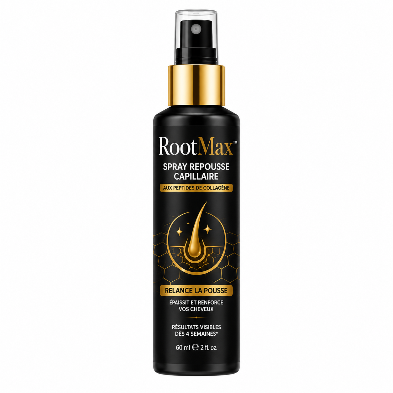 RootMax™ Spray Repousse Capillaire aux Peptides de Collagène | Relancez la pousse des cheveux et épaississez votre chevelure en 3 minutes!