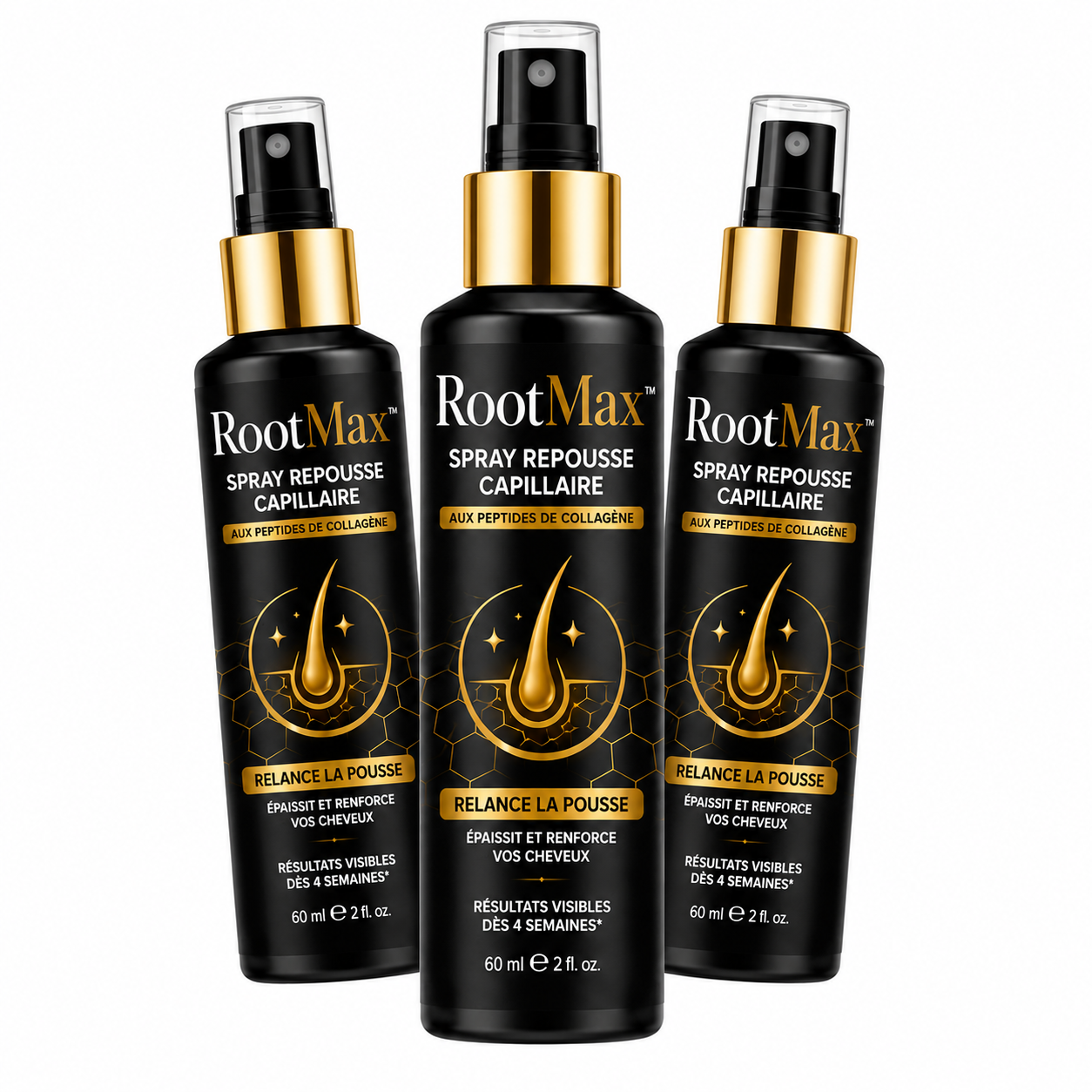 RootMax™ Spray Repousse Capillaire aux Peptides de Collagène | Relancez la pousse des cheveux et épaississez votre chevelure en 3 minutes!