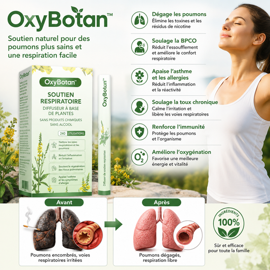 OxyBotan™ Inhaleur Détox Poumons | Nettoyez vos poumons et libérez vos bronches en 2 minutes chrono !