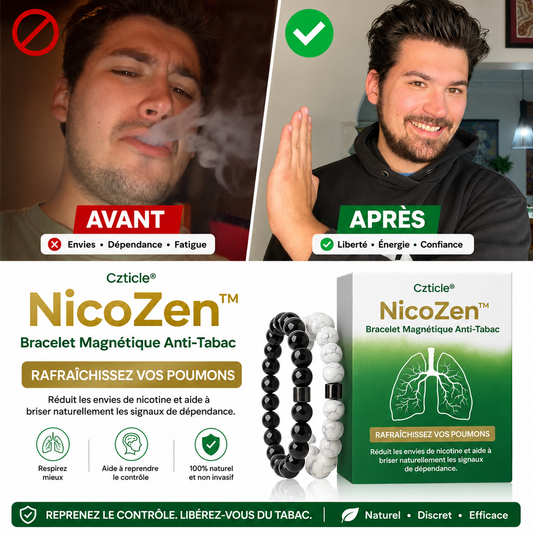 NicoZen™ Bracelet Magnétique Anti-Tabac | Réduisez vos envies de cigarette naturellement et reprenez le contrôle dès les premiers jours !