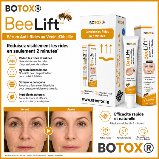 BeeLift™ Sérum Anti-Rides au Venin d’Abeille | Lissez rides, poches et cernes en 2 minutes, sans injection !