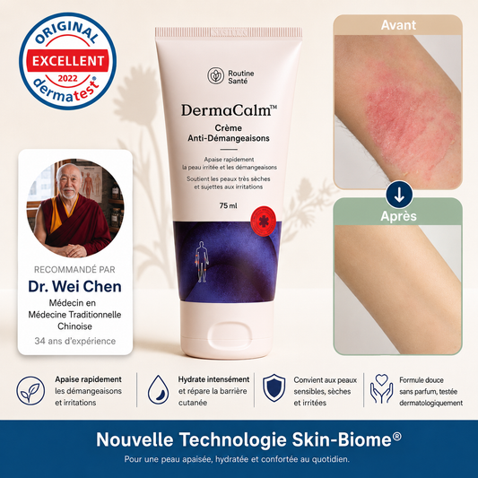 DermaCalm™ Crème Anti-Démangeaisons | Stoppez grattage, rougeurs et plaques dès la première application, sans cortisone !
