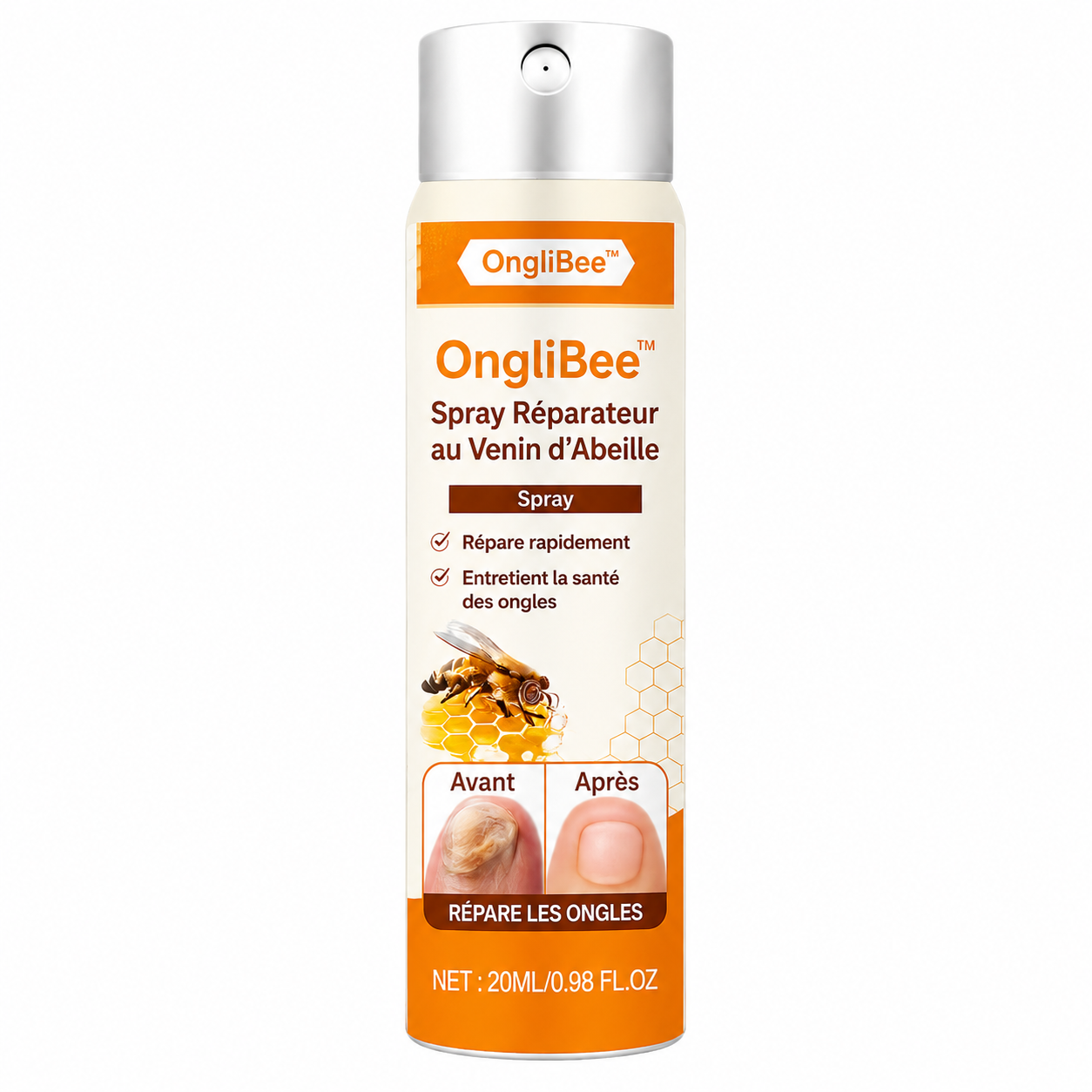 OngliBee™ Spray Réparateur au Venin d’Abeille | Répare les ongles abîmés et élimine les infections en 5 minutes!