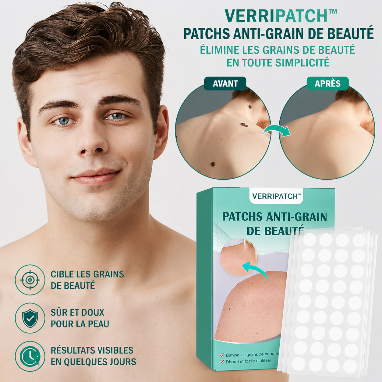 VerriPatch™ Patch Anti-Verrues | Supprimez verrues, acrochordons et grains de beauté sans douleur !
