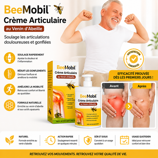 BeeMobil™ Crème Articulaire au Venin d’Abeille | Élimine les douleurs et réduit les inflammations en seulement 3 jours!