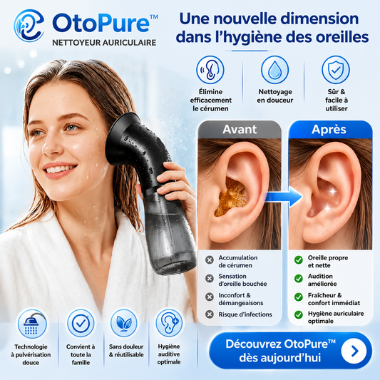 OtoPure™ Nettoyeur Auriculaire | Éliminez le cérumen en profondeur en quelques minutes et retrouvez une audition claire !