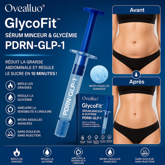GlycoFit™ Sérum Minceur & Glycémie PDRN-GLP-1 | Réduit la graisse abdominale et régule le sucre en 10 minutes!