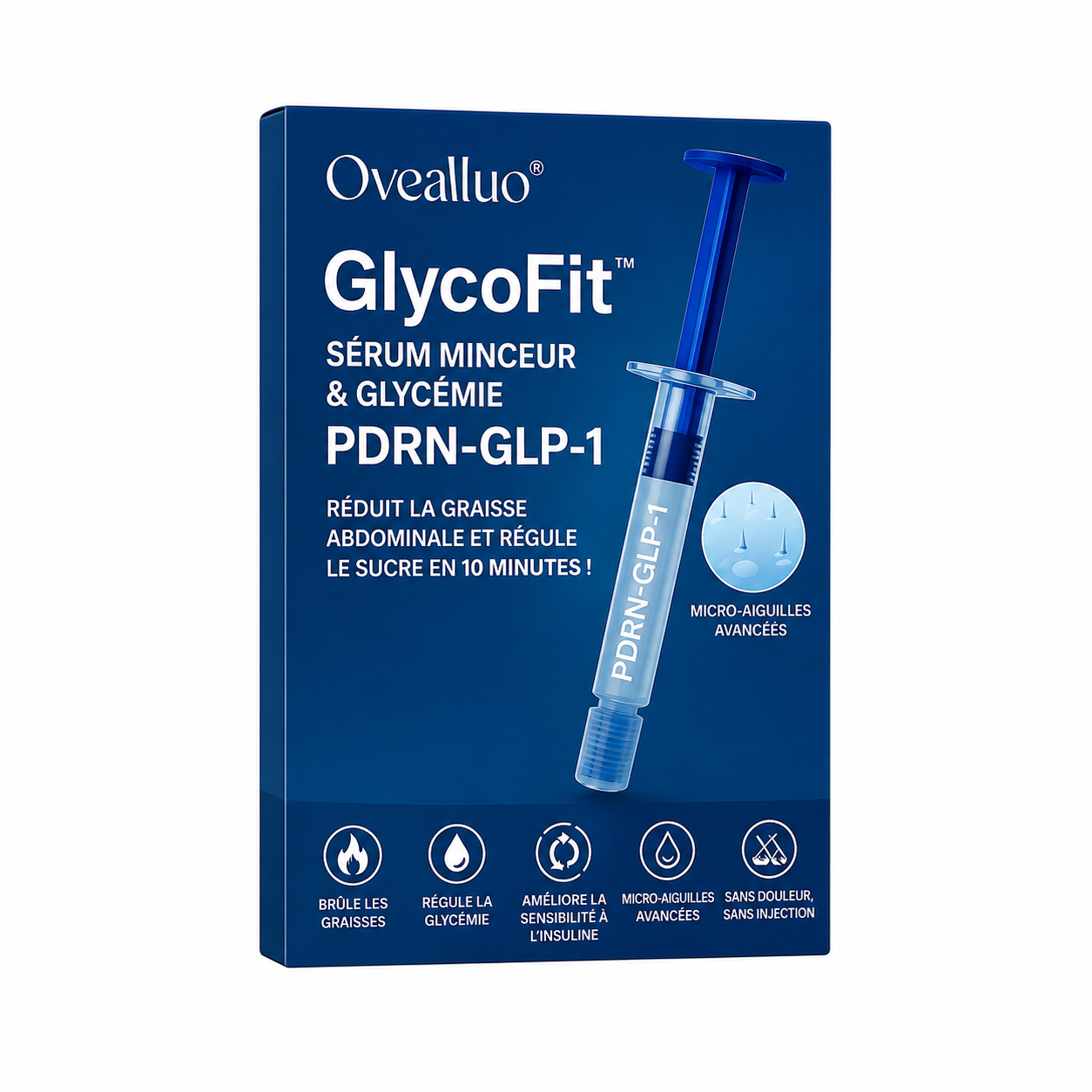 GlycoFit™ Sérum Minceur & Glycémie PDRN-GLP-1 | Réduit la graisse abdominale et régule le sucre en 10 minutes!