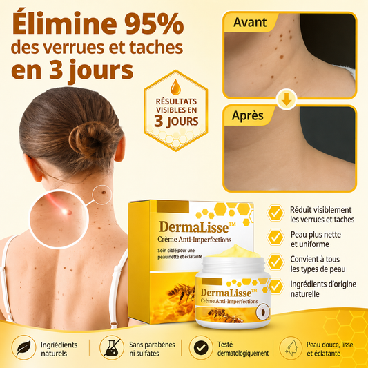 DermaLisse™ Crème Anti-Imperfections | Élimine 95 % des verrues et taches en 3 jours!