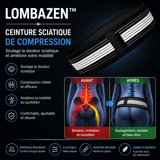 LombaZen™ Ceinture Sciatique de Compression | Soulage les douleurs lombaires et de hanche en 10 minutes!