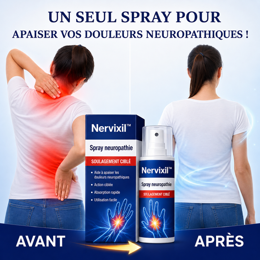 Nervixil™ Spray Neuropathie | Stoppez picotements et engourdissements dès la première application !