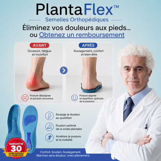 PlantaFlex™ Semelles Orthopédiques | Marchez sans douleur dès la 1ère utilisation !