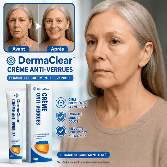 DermaClear™ Crème anti-verrues | Une peau lisse et sans verrues, pour toujours !