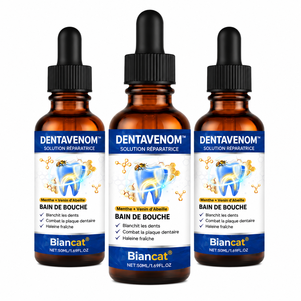 DentaVenom™ Solution Réparatrice au Venin d’Abeille | Stoppez gencives qui saignent, tartre et mauvaise haleine en 7 jours !