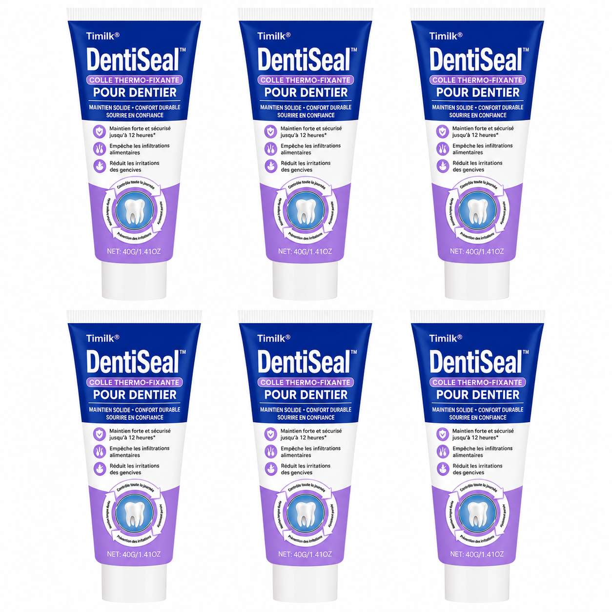 DentiSeal™ Colle Thermo-Fixante pour Dentier | Mangez, parlez et riez sans que votre dentier ne bouge pendant 96h !