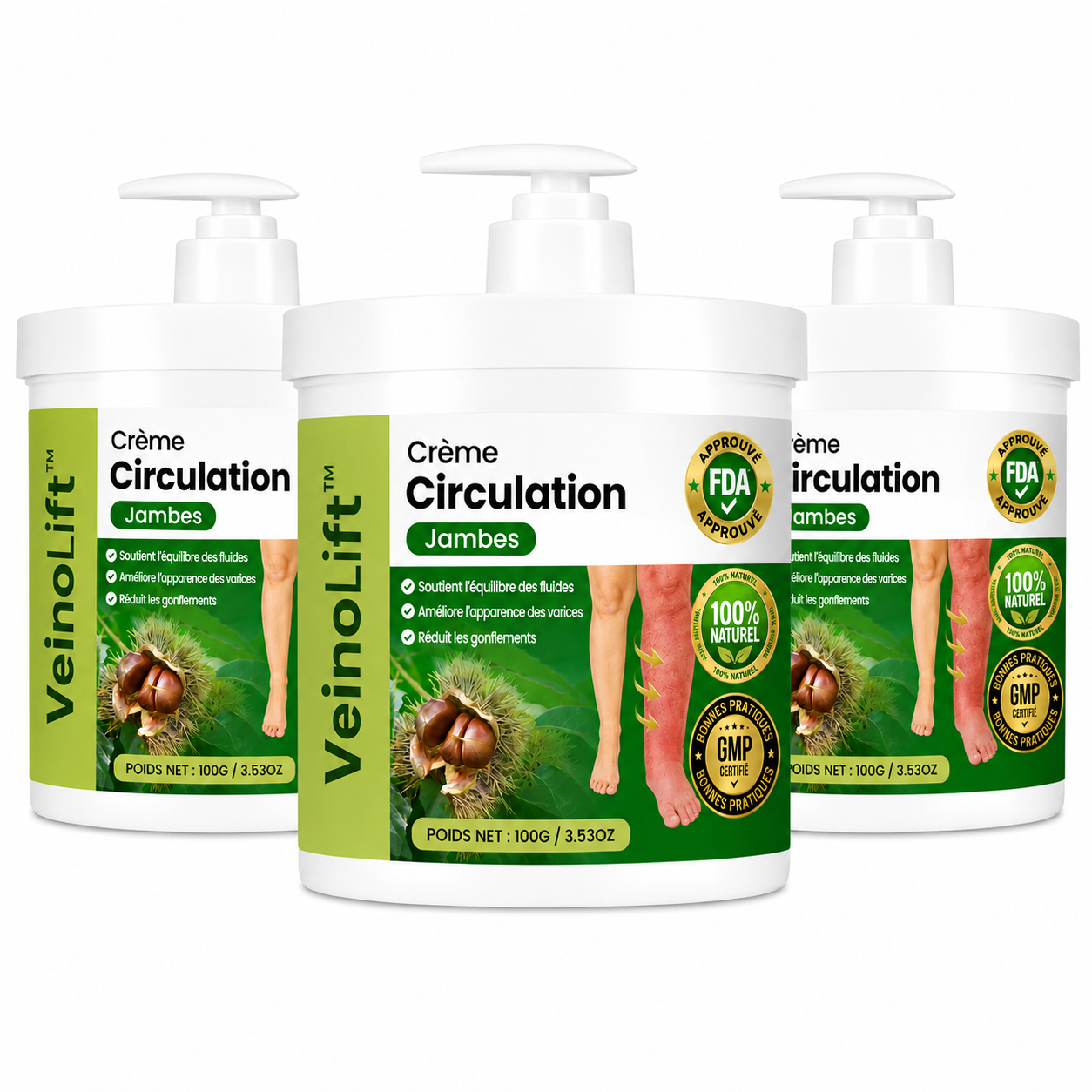 VeinoLift™ Crème Circulation Jambes | Dégonflez jambes lourdes, varices et chevilles en 48h !