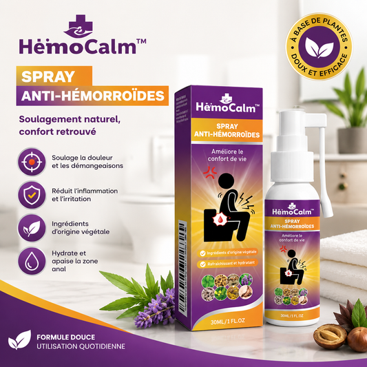 HémoCalm™ Spray Anti-Hémorroïdes | Apaisez brûlures et démangeaisons dès la 1ère application !