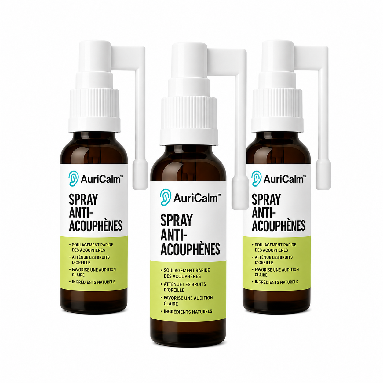 AuriCalm™ Spray Anti-Acouphènes | Un soulagement perceptible en seulement 7 jours !