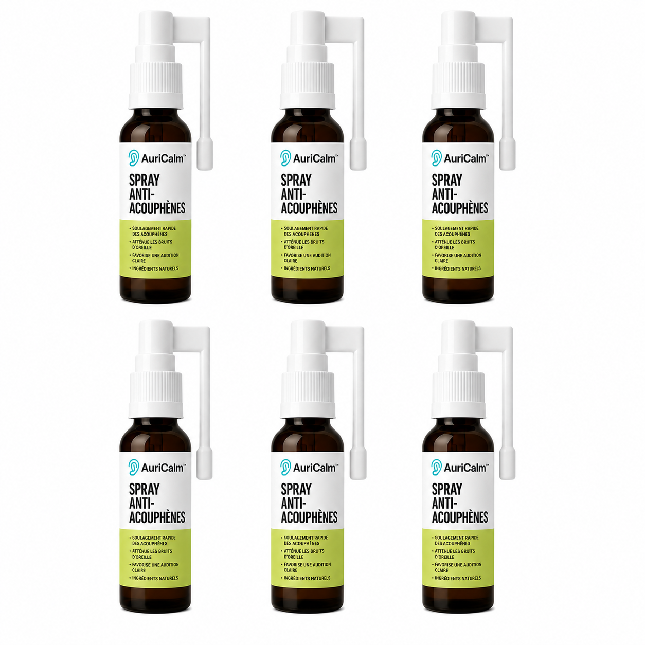 AuriCalm™ Spray Anti-Acouphènes | Un soulagement perceptible en seulement 7 jours !