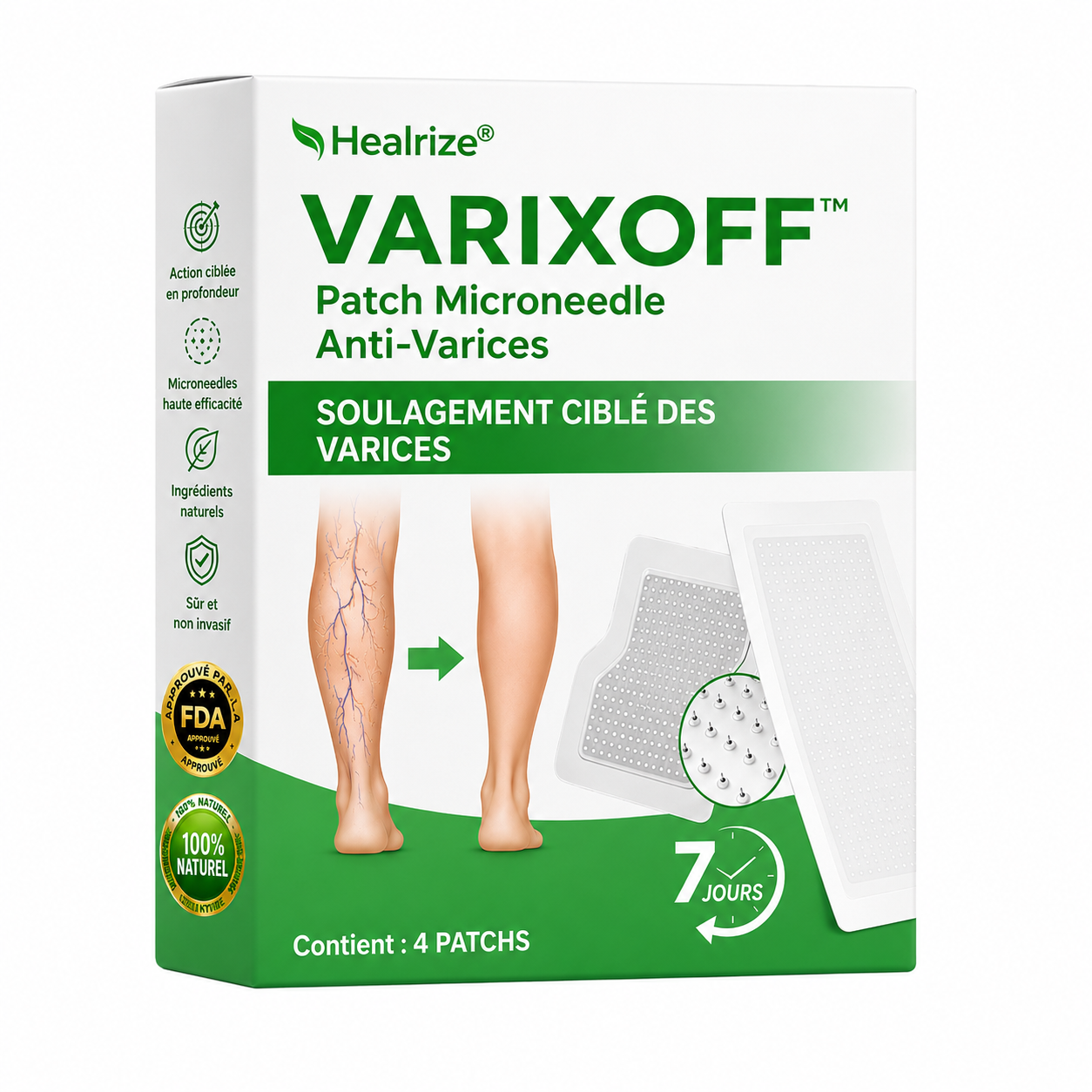 VarixOff™ Patch Microneedle Anti-Varices | Éliminez les varices, dégonflez vos jambes et retrouvez une peau lisse sans chirurgie !