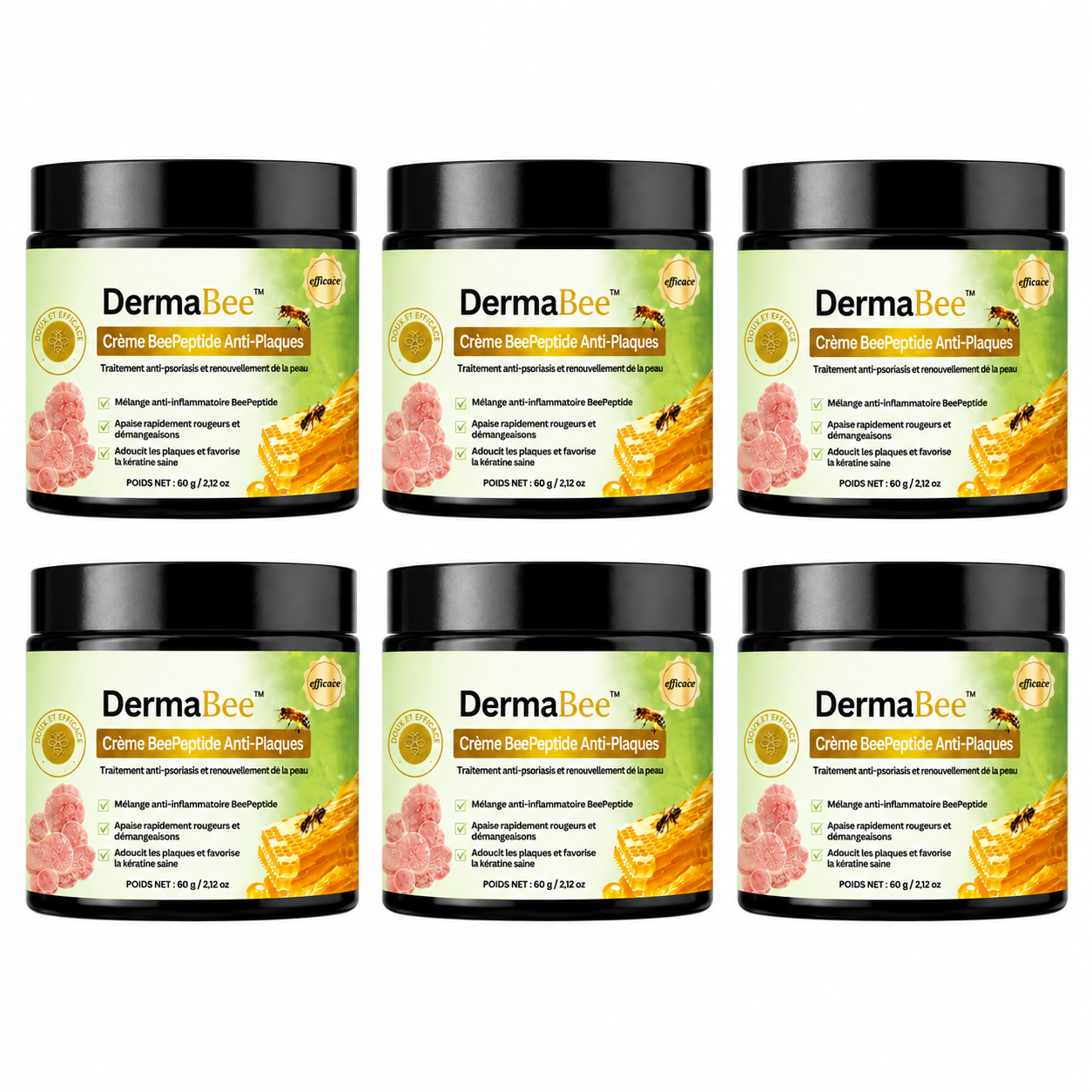 DermaBee™ Crème BeePeptide Anti-Plaques | Supprime boutons, verrues et plaques de psoriasis en 14 jours, sans brûlure ni cortisone !