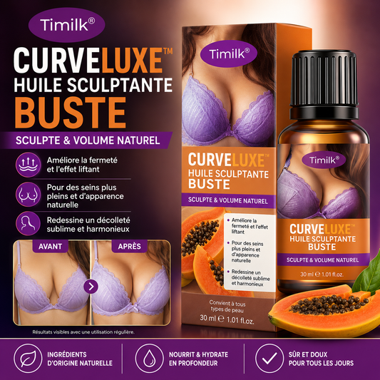 CurveLuxe™ Huile Sculptante Buste | Galbez et redonnez du volume à votre poitrine en 10 minutes, sans chirurgie ni injections !