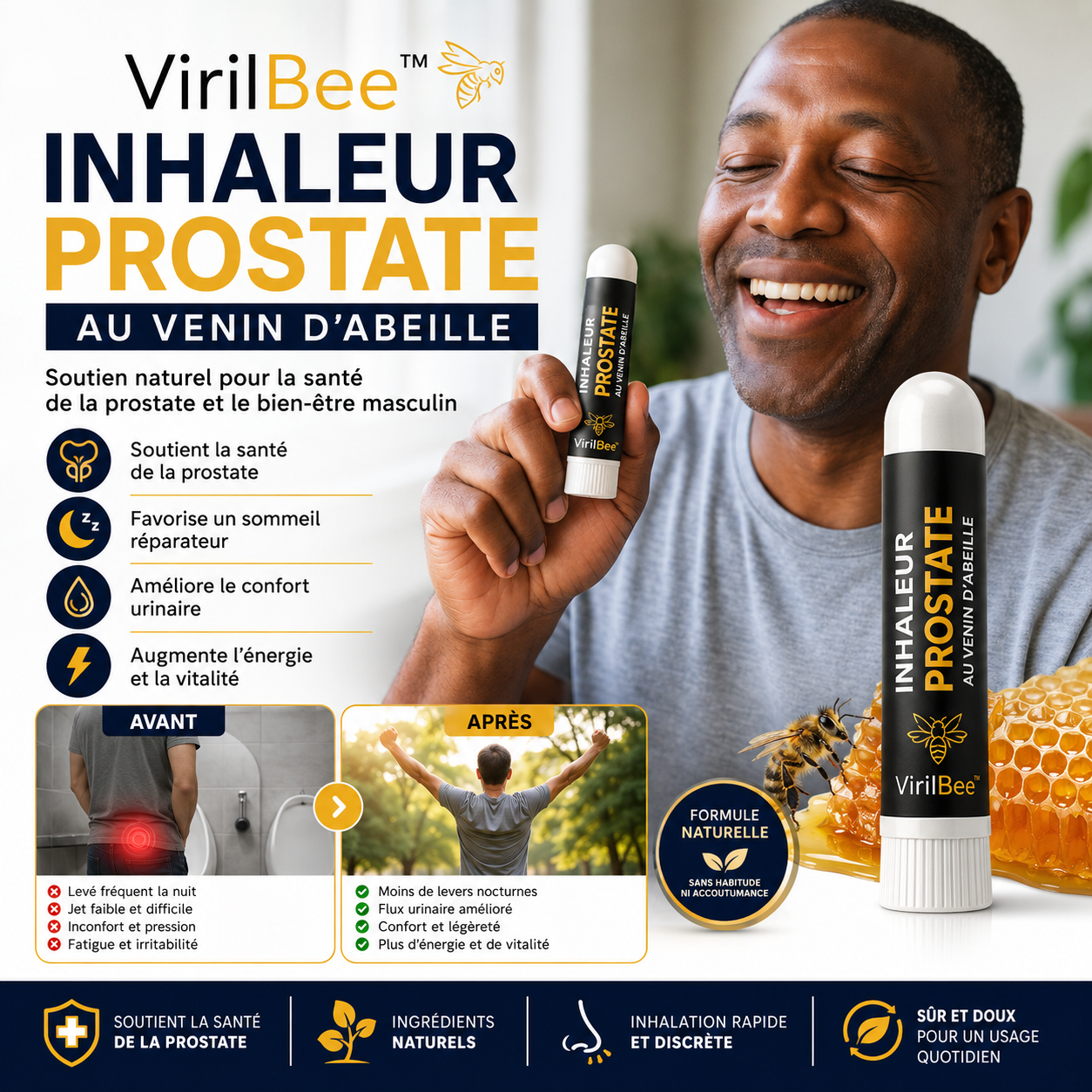 VirilBee™ Inhaleur Prostate au Venin d'Abeille | Retrouvez une érection en 3 minutes!