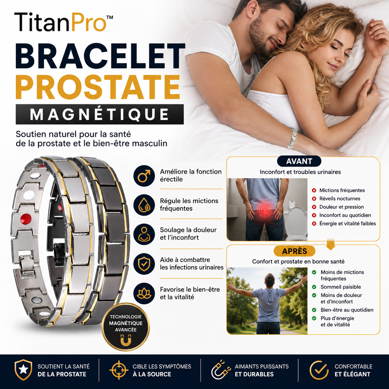 TitanPro™ Bracelet Prostate Magnétique | Retrouvez une érection en 5 minutes !