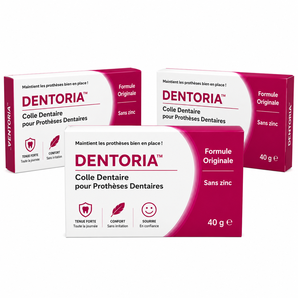 Dentoria™ Colle Dentaire | L’adhésif pour prothèses dentaires qui maintient vos prothèses en place jusqu’à 4 jours sans jamais vous laisser tomber !