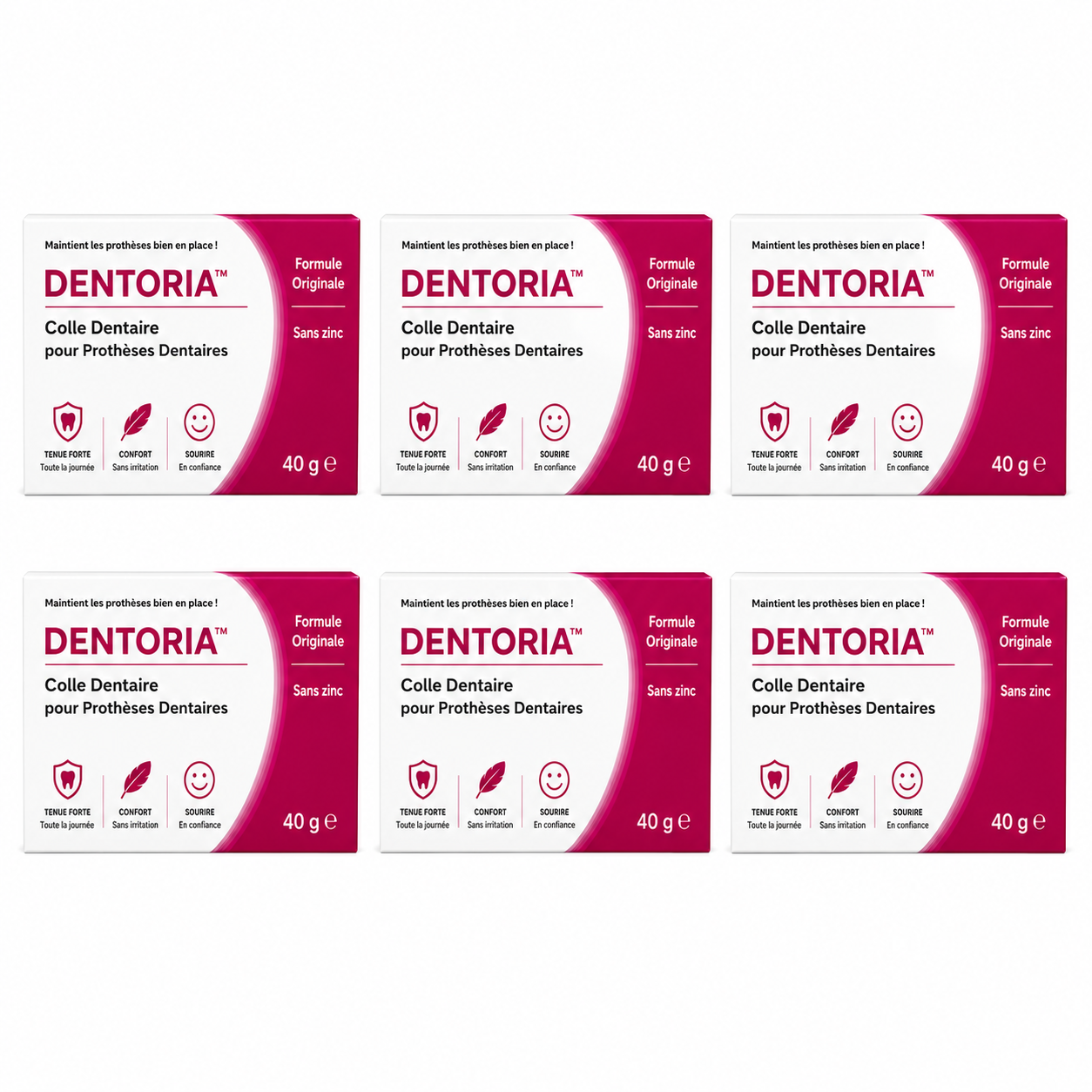 Dentoria™ Colle Dentaire | L’adhésif pour prothèses dentaires qui maintient vos prothèses en place jusqu’à 4 jours sans jamais vous laisser tomber !