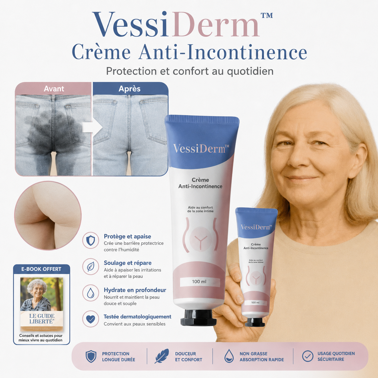 VessiDerm™ Crème Anti-Incontinence | Le soulagement immédiat contre l’incontinence efficacité prouvée en 11 minutes !