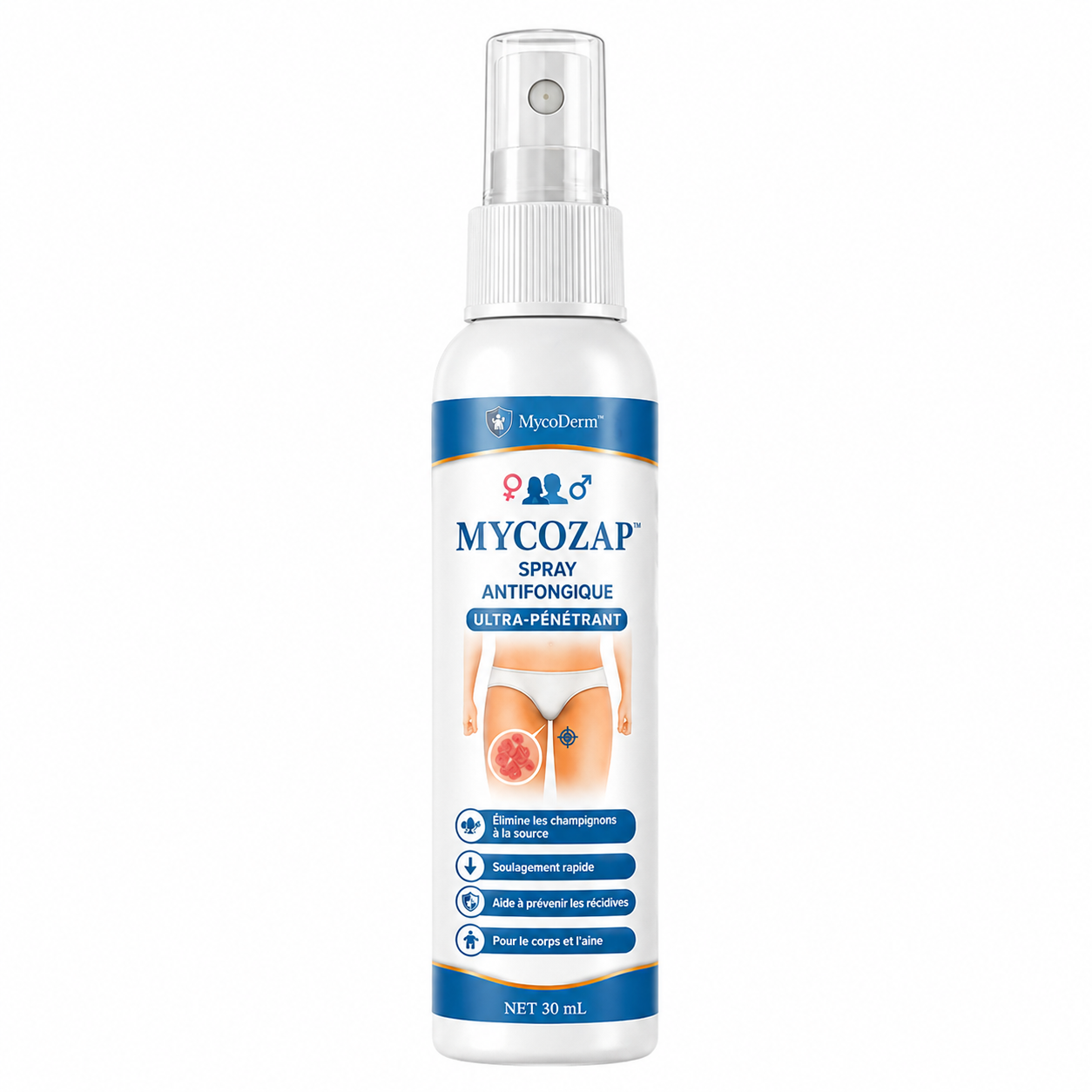 MycoZap™ Spray Antifongique Ultra-Pénétrant | Détruisez 97% des champignons et stoppez les démangeaisons en 48 heures chrono !