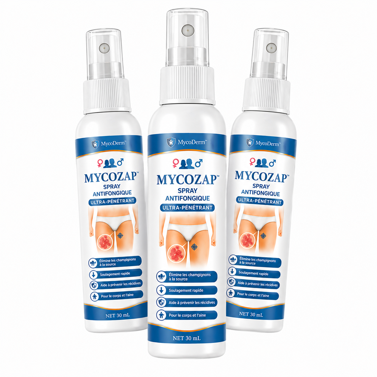 MycoZap™ Spray Antifongique Ultra-Pénétrant | Détruisez 97% des champignons et stoppez les démangeaisons en 48 heures chrono !