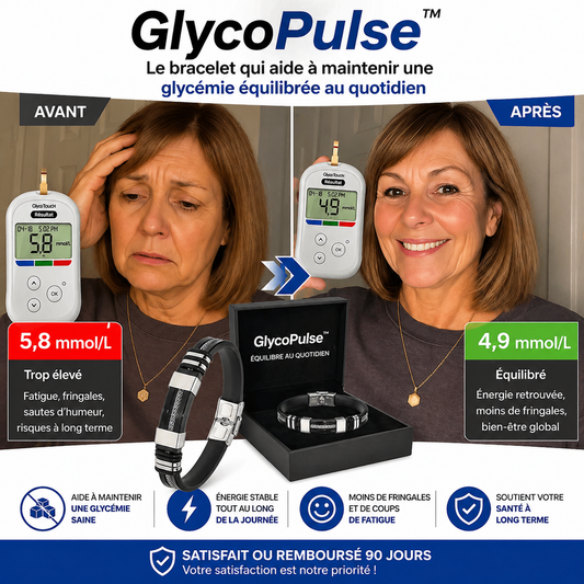 GlycoPulse™ Bracelet TitanION | Votre glycémie est hors de contrôle ? Ce bracelet la fait chuter de 72 % en seulement 7 jours !