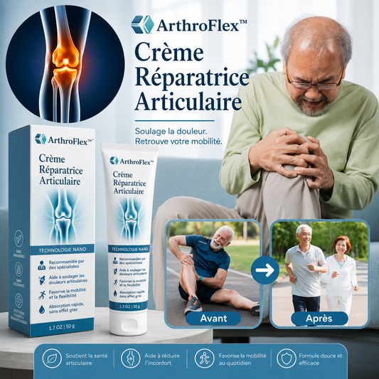 ArthroFlex™ Crème Réparatrice Articulaire | Soulage les douleurs du genou et des articulations jusqu’à 87 % en seulement 48h !